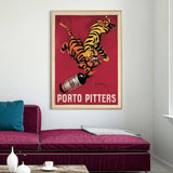 Darrahopens Home & Garden > Wall Art Wall Art 90cmx135cm Porto Pitters Vintage Gold Frame Canvas