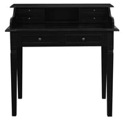 Darrahopens Home & Garden Winston 6 Drawer Solid Timber Writing Desk (Black)