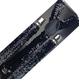 Darrahopens Men's Fashion > Accessories 2x Mens Suspenders Braces Adjustable Strong Clip On Elastic Formal Wedding Slim - Black (Sequin)