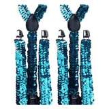 Darrahopens Men's Fashion > Accessories 2x Mens Suspenders Braces Adjustable Strong Clip On Elastic Formal Wedding Slim - Blue (Sequin)