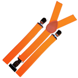 Darrahopens Men's Fashion > Accessories 2x Mens Suspenders Braces Adjustable Strong Clip On Elastic Formal Wedding Slim - Fluro Orange