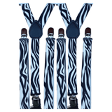 Darrahopens Men's Fashion > Accessories 2x Mens Suspenders Braces Adjustable Strong Clip On Elastic Formal Wedding Slim - Zebra