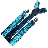 Darrahopens Men's Fashion > Accessories 3x Mens Suspenders Braces Adjustable Strong Clip On Elastic Formal Wedding Slim - Blue (Sequin)