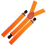 Darrahopens Men's Fashion > Accessories 3x Mens Suspenders Braces Adjustable Strong Clip On Elastic Formal Wedding Slim - Fluro Orange