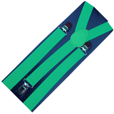Darrahopens Men's Fashion > Accessories 3x Mens Suspenders Braces Adjustable Strong Clip On Elastic Formal Wedding Slim - Green