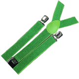 Darrahopens Men's Fashion > Accessories 3x Mens Suspenders Braces Adjustable Strong Clip On Elastic Formal Wedding Slim - Green (Glitter)