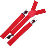 Darrahopens Men's Fashion > Accessories 3x Mens Suspenders Braces Adjustable Strong Clip On Elastic Formal Wedding Slim - Red