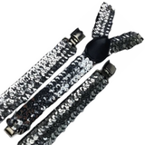 Darrahopens Men's Fashion > Accessories 3x Mens Suspenders Braces Adjustable Strong Clip On Elastic Formal Wedding Slim - Silver (Sequin)