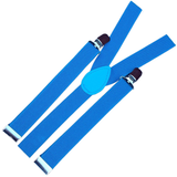 Darrahopens Men's Fashion > Accessories 3x Mens Suspenders Braces Adjustable Strong Clip On Elastic Formal Wedding Slim - Sky Blue