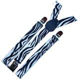 Darrahopens Men's Fashion > Accessories 3x Mens Suspenders Braces Adjustable Strong Clip On Elastic Formal Wedding Slim - Zebra