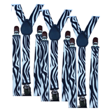 Darrahopens Men's Fashion > Accessories 3x Mens Suspenders Braces Adjustable Strong Clip On Elastic Formal Wedding Slim - Zebra