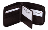 Darrahopens Men's Fashion > Accessories Futura Mens Zip Around Leather Wallet RFID Gift - Black