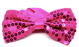Darrahopens Men's Fashion > Accessories GLITTER SEQUIN BOW TIE Costume Fancy Dress Dance Fancy Shiny Party Bowtie - Hot Pink