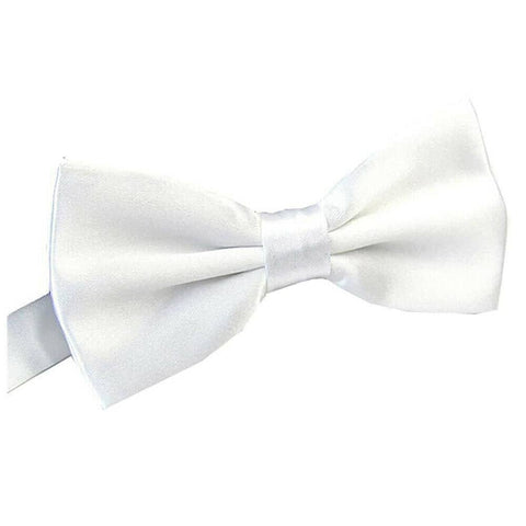 Darrahopens Men's Fashion > Accessories Mens BOW TIE Wedding Tuxedo Formal Bestman Necktie Classic Plain Party  - White
