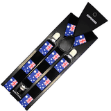 Darrahopens Men's Fashion > Accessories Mens Suspenders Braces Adjustable Strong Clip On Elastic Formal Wedding Slim - Australia Flag