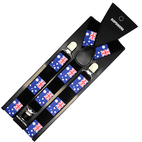 Darrahopens Men's Fashion > Accessories Mens Suspenders Braces Adjustable Strong Clip On Elastic Formal Wedding Slim - Australia Flag