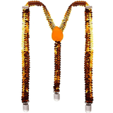 Darrahopens Men's Fashion > Accessories Mens Suspenders Braces Adjustable Strong Clip On Elastic Formal Wedding Slim - Orange (Sequin)