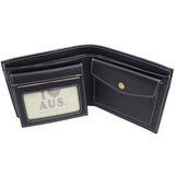 Darrahopens Men's Fashion > Accessories Mens Wallet Australian Kangaroo Leather Bifold Souvenir Gift Coin Card Holder, Black Kangaroo