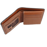 Darrahopens Men's Fashion > Accessories Mens Wallet Australian Kangaroo Leather Bifold Souvenir Gift Coin Card Holder, Black & Tan Boomerang