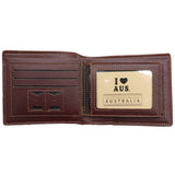 Darrahopens Men's Fashion > Accessories Mens Wallet Australian Kangaroo Leather Bifold Souvenir Gift Coin Card Holder, Brown Textured