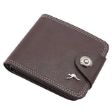 Darrahopens Men's Fashion > Accessories Mens Wallet Australian Kangaroo Leather Bifold Souvenir Gift Coin Card Holder, Dark Brown Snap