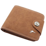 Darrahopens Men's Fashion > Accessories Mens Wallet Australian Kangaroo Leather Bifold Souvenir Gift Coin Card Holder, Light Brown Snap