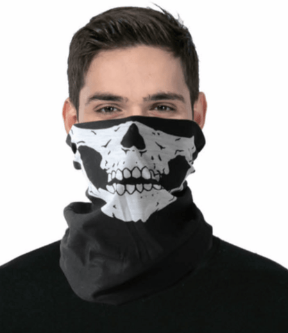 Darrahopens Men's Fashion > Accessories Neck Gaiter Tube Bandana Black Skull Jaw Design Head Scarf Face Cover Mask