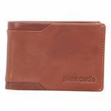 Darrahopens Men's Fashion > Accessories Pierre Cardin Mens Soft Italian Leather Slimline Bi-Fold Wallet - Cognac