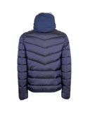 Darrahopens Men's Fashion > Coats & Jackets Blue Metallic Hooded Jacket with Zip Closure and Removable Vest M Men