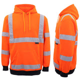 Darrahopens Men's Fashion > Coats & Jackets HI VIS Hooded Safety Jumper Hoodie Sweatshirt Tradie Workwear Fleece Jacket Coat, Fluro Yellow, XS