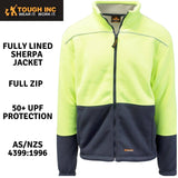 Darrahopens Men's Fashion > Coats & Jackets HI VIS Polar Fleece Sherpa Jacket Full Zip Thick Lined  Winter Safety Jumper - Yellow - M