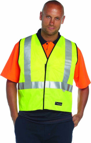 Darrahopens Men's Fashion > Coats & Jackets HUSKI Hi Vis Patrol Vest 3M Reflective Tape Safety Workwear High Visibility - Yellow - L