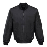 Darrahopens Men's Fashion > Coats & Jackets HUSKI Mens Quilted Combat Bomber Waterproof Jacket Windproof Workwear Coat - Black - 3XL