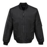 Darrahopens Men's Fashion > Coats & Jackets HUSKI Mens Quilted Combat Bomber Waterproof Jacket Windproof Workwear Coat - Black - 4XL