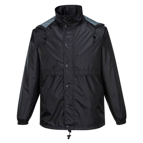 Darrahopens Men's Fashion > Coats & Jackets HUSKI STRATUS RAIN JACKET Waterproof Workwear Concealed Hood Windproof Packable - Black - L