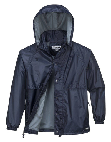 Darrahopens Men's Fashion > Coats & Jackets HUSKI STRATUS RAIN JACKET Waterproof Workwear Concealed Hood Windproof Packable - Navy Blue - 3XL