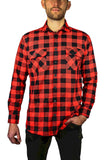Darrahopens Men's Fashion > Coats & Jackets Jacksmith Quilted Flannelette Shirt Mens Jacket 100% Cotton Padded Warm Winter Flannel - Red/Black - L