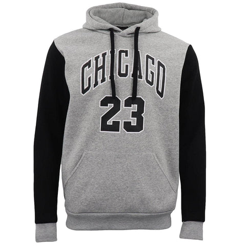 Darrahopens Men's Fashion > Coats & Jackets Men's Fleece Pullover Hoodie Jacket Chicago Bulls 23 Michael Jordan Sweat Shirt, Light Grey, 2XL