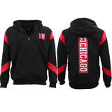 Darrahopens Men's Fashion > Coats & Jackets Men's Fleece Zip Up Hoodie Shirt Chicago Bulls 23 Michael Jordan Sweat Jacket, Black, 2XL