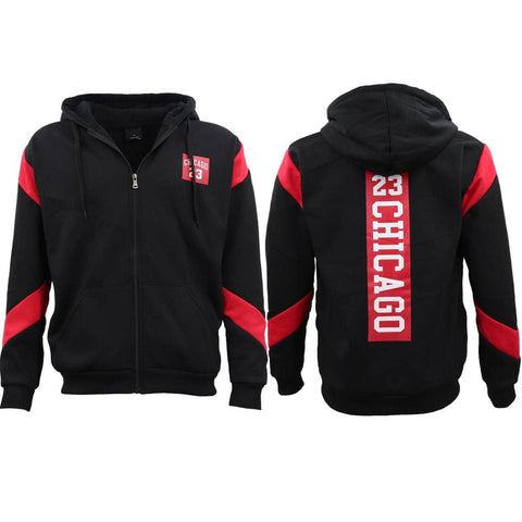 Darrahopens Men's Fashion > Coats & Jackets Men's Fleece Zip Up Hoodie Shirt Chicago Bulls 23 Michael Jordan Sweat Jacket, Black, XL