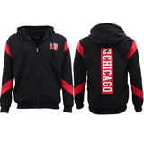 Darrahopens Men's Fashion > Coats & Jackets Men's Fleece Zip Up Hoodie Shirt Chicago Bulls 23 Michael Jordan Sweat Jacket, Red, XS
