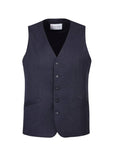 Darrahopens Men's Fashion > Coats & Jackets Mens Bamboo Blend Longline Vest Waistcoat w/ Stretch Business Forrnal Dress - Navy - 117