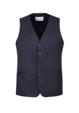 Darrahopens Men's Fashion > Coats & Jackets Mens Bamboo Blend Longline Vest Waistcoat w/ Stretch Business Forrnal Dress - Navy - 122