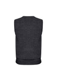 Darrahopens Men's Fashion > Coats & Jackets Mens Wool Blend V Neck Vest Sleeveless Double Knit  - Charcoal - 5X-Large