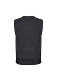 Darrahopens Men's Fashion > Coats & Jackets Mens Wool Blend V Neck Vest Sleeveless Double Knit  - Charcoal - Medium