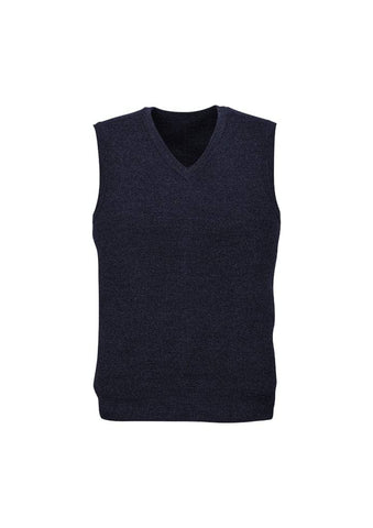 Darrahopens Men's Fashion > Coats & Jackets Mens Wool Blend V Neck Vest Sleeveless Double Knit  - Navy - 3X-Large