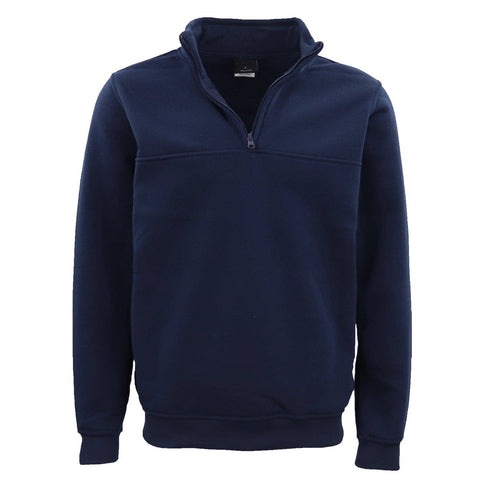 Darrahopens Men's Fashion > Coats & Jackets New Men's Unisex Adult Half-Zip Fleece Jumper Pullover Stand Collar Jacket Shirt, Navy, XS