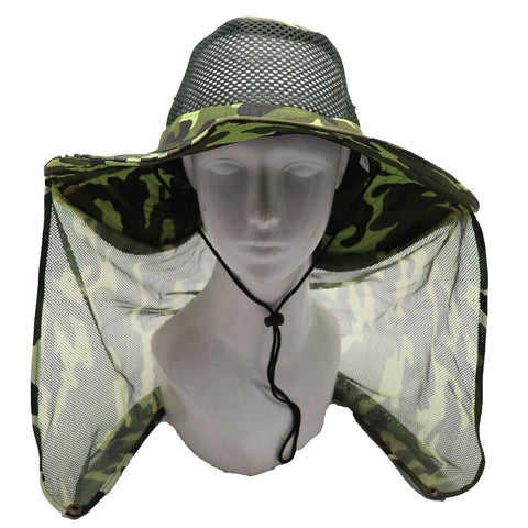 Darrahopens Men's Fashion > Hats & Caps Bucket Flap Boonie Slouch Hat Wide Brim Mesh Crown Neck UV Protect Breathable, Forest Camo
