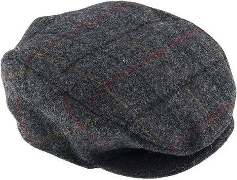 Darrahopens Men's Fashion > Hats & Caps DENTS Abraham Moon Tweed Flat Cap Wool Ivy Hat Driving Cabbie Quilted 1-3038 - Charcoal - X-Large