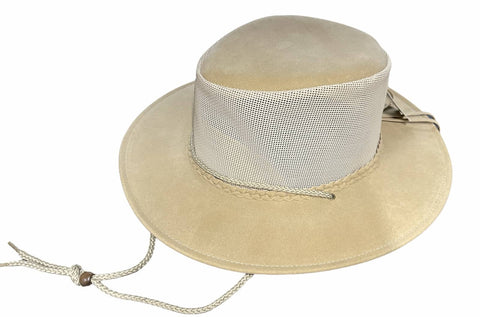 Darrahopens Men's Fashion > Hats & Caps Dents Cooler Western Wide Brim Hat Sun Summer Outback Breathable - Stone - Medium